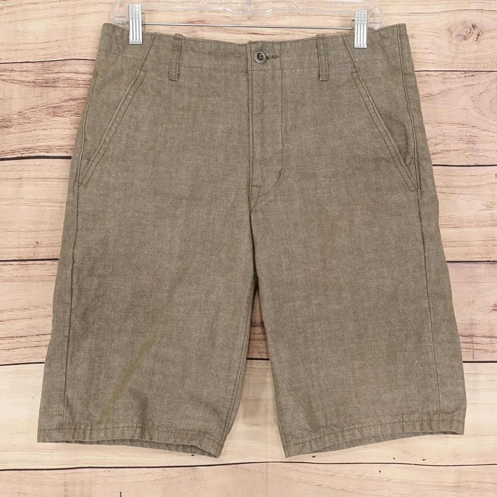 Levi's Shorts Mens 30 Green Chino Cotton Canvas Flat Front 10.5 Inseam Casual